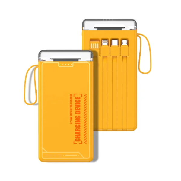 Power Bank Γρήγορης Φόρτισης 12000mAh Με φως LED & 4 Ενσωματωμένα Καλώδια Andowl Q-DC456