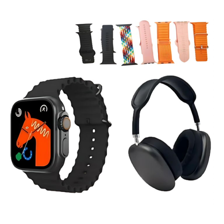 Ψηφιακό ρολόι Smart Watch με ακουστικά και 7 λουράκια P9 Ultra2