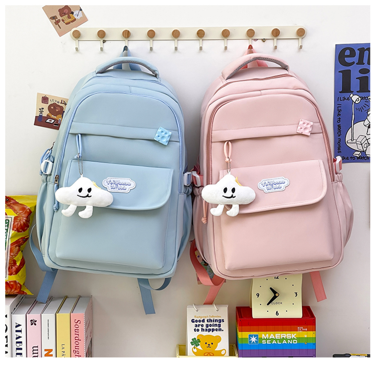 Σακίδιο πλάτης με θήκες 46x30x20cm μαύρο S386 - Image 4