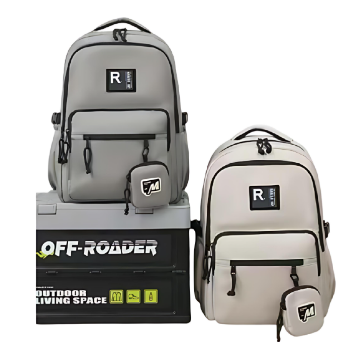 Σακίδιο πλάτης με θήκες 49x32x18cm γκρι 5215 - Image 2