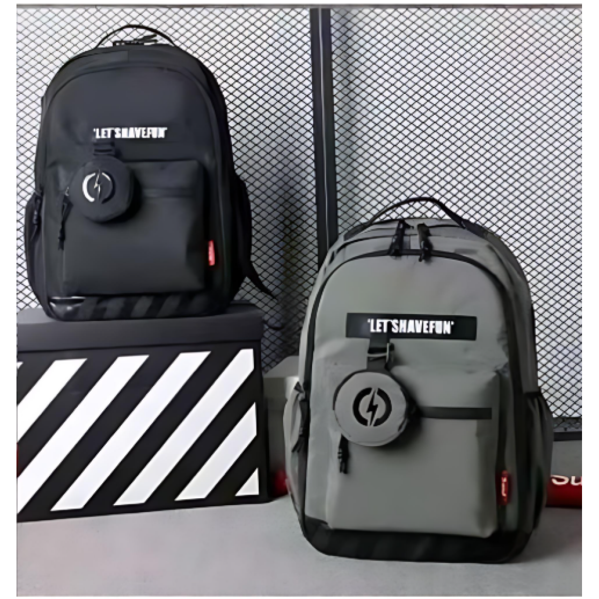 Σακίδιο πλάτης με θήκες 50x30x20cm λευκό S359 - Image 2