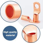 Features: - Color: Copper - Material: Tin Plated Copper - Ring terminals are made of 100% annealed electrolytic grade copper for maximum conductivity, with tinned surface for corrosion protection. - Closed end design seals out moisture so cables stay dry and corrosion free - Wire & Stud Sizes Stamped on the Pad - Widely used in household appliances, automobiles, electrical industry, mechanical equipment, power distribution cabinets, etc Package Include: SC6-6: 10 PCS SC6-8: 10 PCS SC10-6: 10 PCS SC10-8: 10 PCS SC16-6: 5 PCS SC16-8: 5 PCS SC25-6: 5 PCS SC25-8: 5 PCS Red Heat Shrink Tubing f7mm*45mm 20PCS Black Heat Shrink Tubing f7mm*45mm 20PCS Red Heat Shrink Tubing f10mm*45mm 10PCS Black Heat Shrink Tubing f10mm*45mm 10PCS