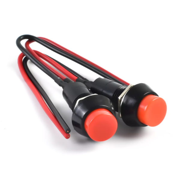 Σετ 2τμχ Διακόπτες/Κουμπιά 12mm 125V 3A Pervoi CTC-371 – Κόκκινο