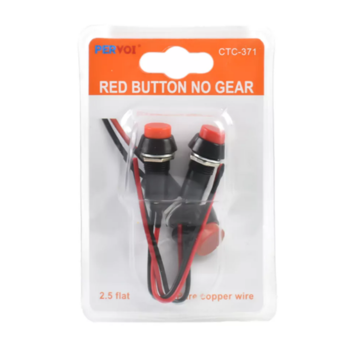 Σετ 2τμχ Διακόπτες/Κουμπιά 12mm 125V 3A Pervoi CTC-371 – Κόκκινο