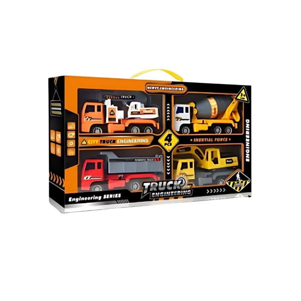 Σετ 4 Οχήματα Κατασκευαστικών Έργων για Παιδιά 3+