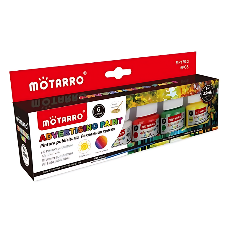 Σετ Μπογιές Ακρυλικές 6 Χρωμάτων 25ml Motarro MP175-3