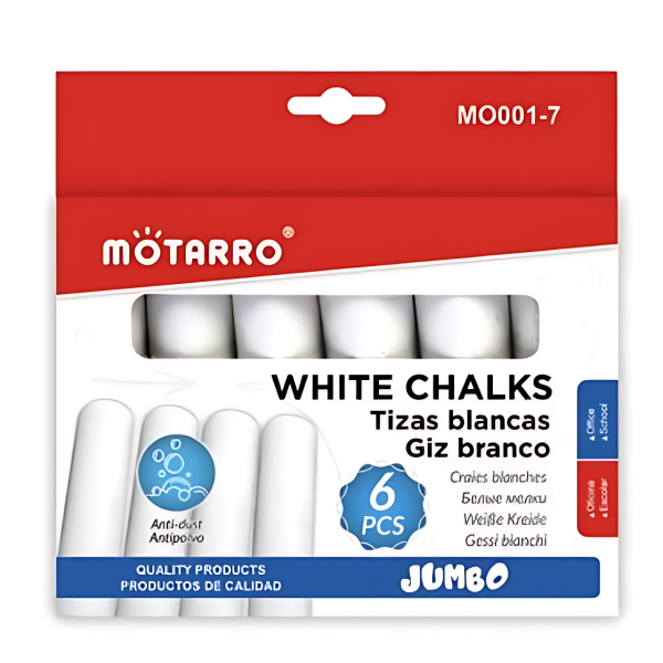 Σετ Κιμωλίες Λευκές 6τμχ Motarro MO001-7