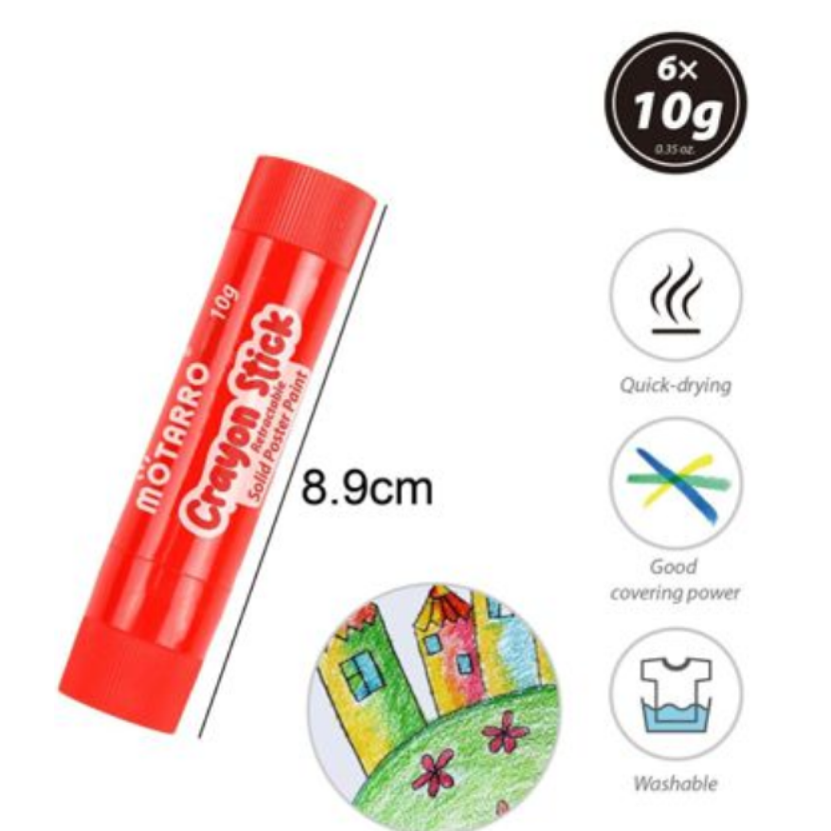 Σετ Κηρομπογιές Stick 6 Χρωμάτων Motarro MP177-6