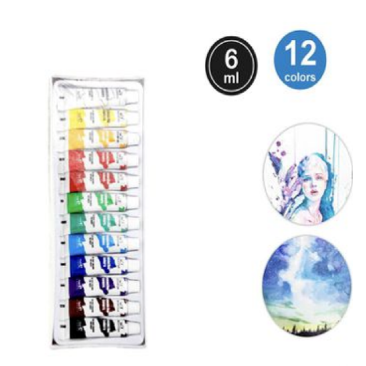 Σετ Τέμπερες Gouache 12 Χρωμάτων 6ml Motarro MP049