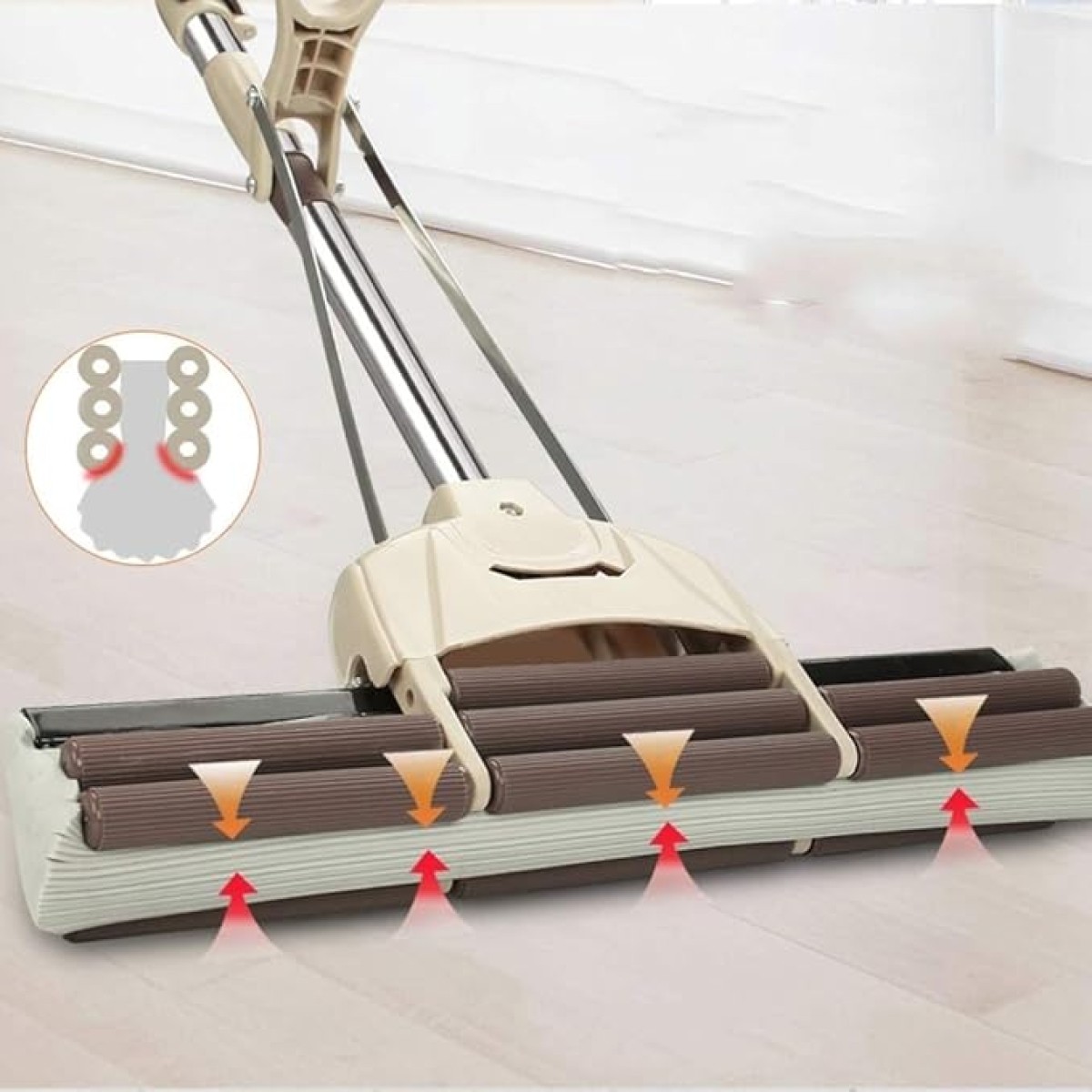 Σφουγγαρίστρα Με Σφουγγάρι Και Τηλεσκοπική Λαβή Από Ανοξείδωτο Ατσάλι 360° 2715