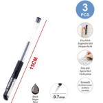 Στυλό Gel Μαύρο 0.7mm Σετ 3 Τεμαχίων Motarro MC015-1