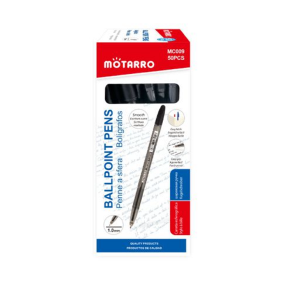 Στυλό Μαύρο 1.0mm Σετ 50 Τεμαχίων Motarro MC009-7