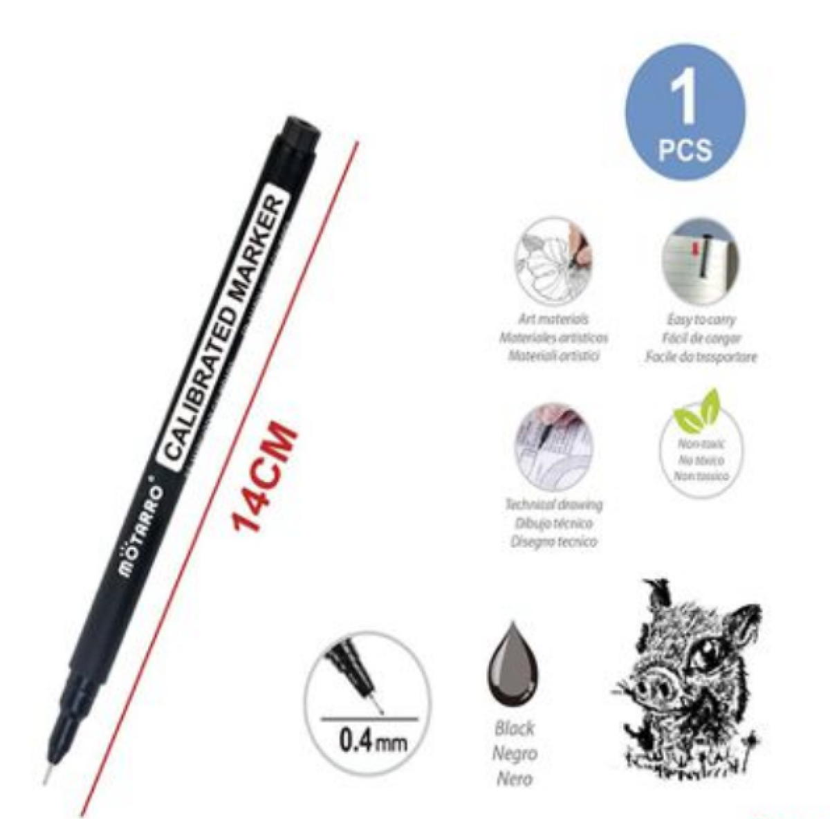 Στυλό Μεταλλικό Μαύρο 1.0mm Motarro MC059-1