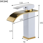 Waterfall Αναμεικτική Μπαταρία Νιπτήρα Καταρράκτης