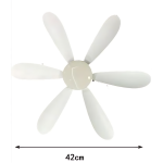 Ανεμιστήρας Οροφής SDS-27551 42cm με Φως & Τηλεχειριστήριο – 3 Ταχύτητες, Λευκός