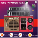 Meier M-538BT-S Ραδιόφωνο Bluetooth με Ηλιακό Πάνελ, AM/FM/SW, MP3 Player, TF & USB – Κόκκινο