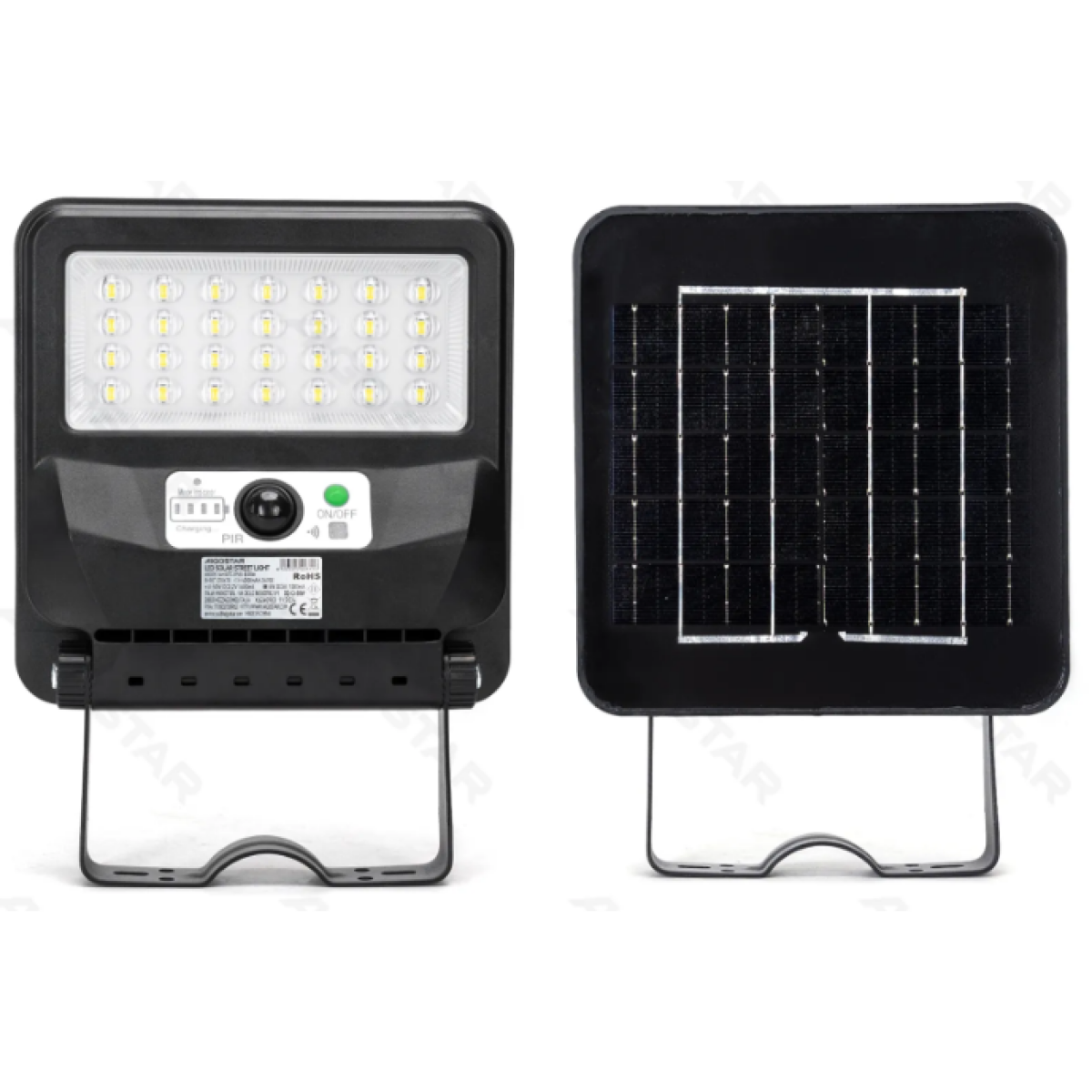 Aigostar Ηλιακός Προβολέας Δρόμου LED 50W με Αισθητήρα Κίνησης – 6500K, 500lm, IP65, 4000mAh