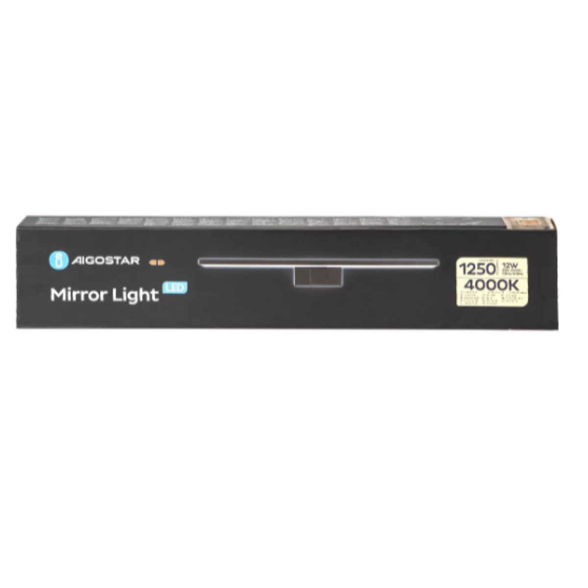 Aigostar LED Φωτιστικό Καθρέφτη 12W – 1250lm, 4000K, IP44, Τοίχου - Μαύρο/Ασημί