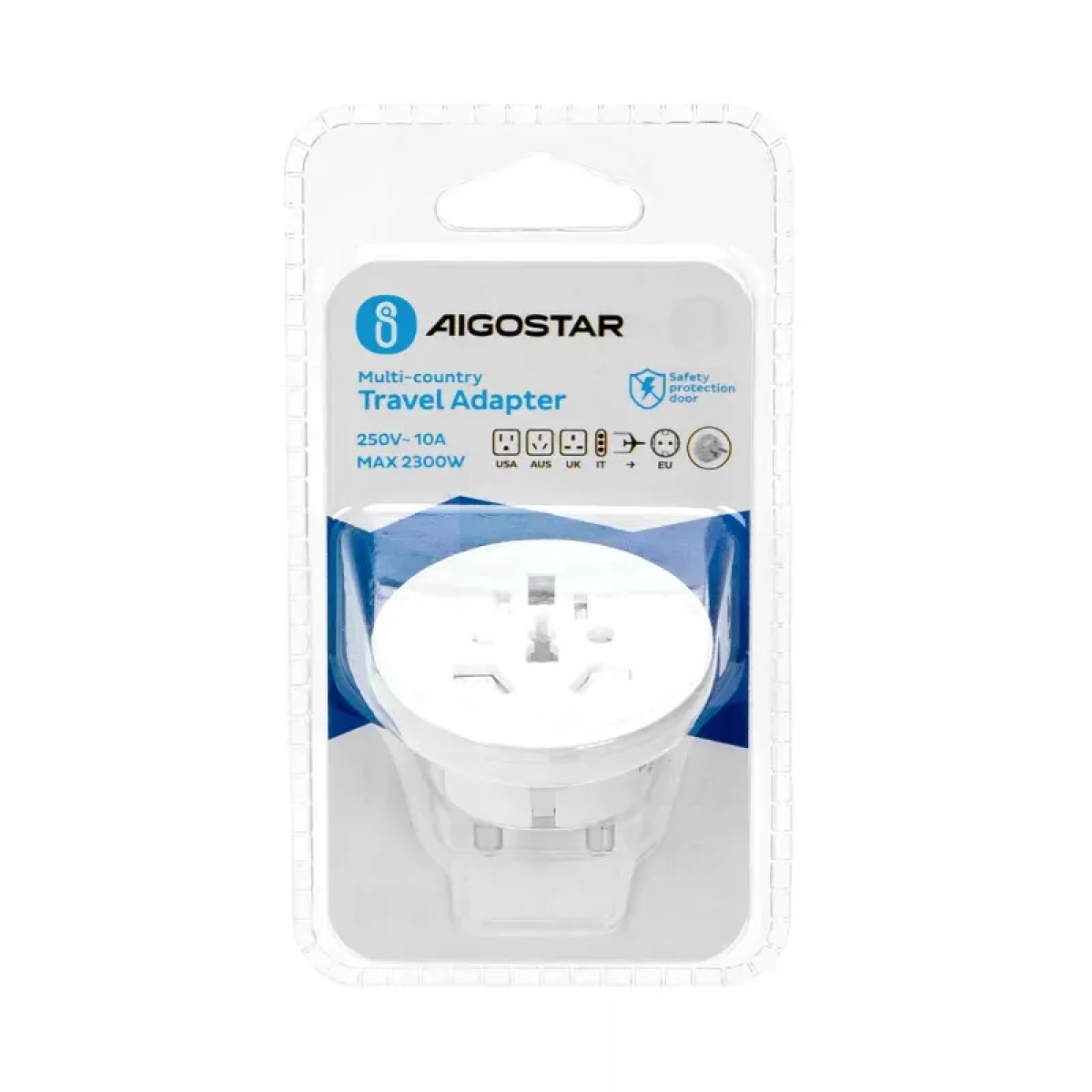 Aigostar One-to-Multi Ταξιδιωτικός Αντάπτορας (Γερμανική Πρίζα) 10A - Λευκό