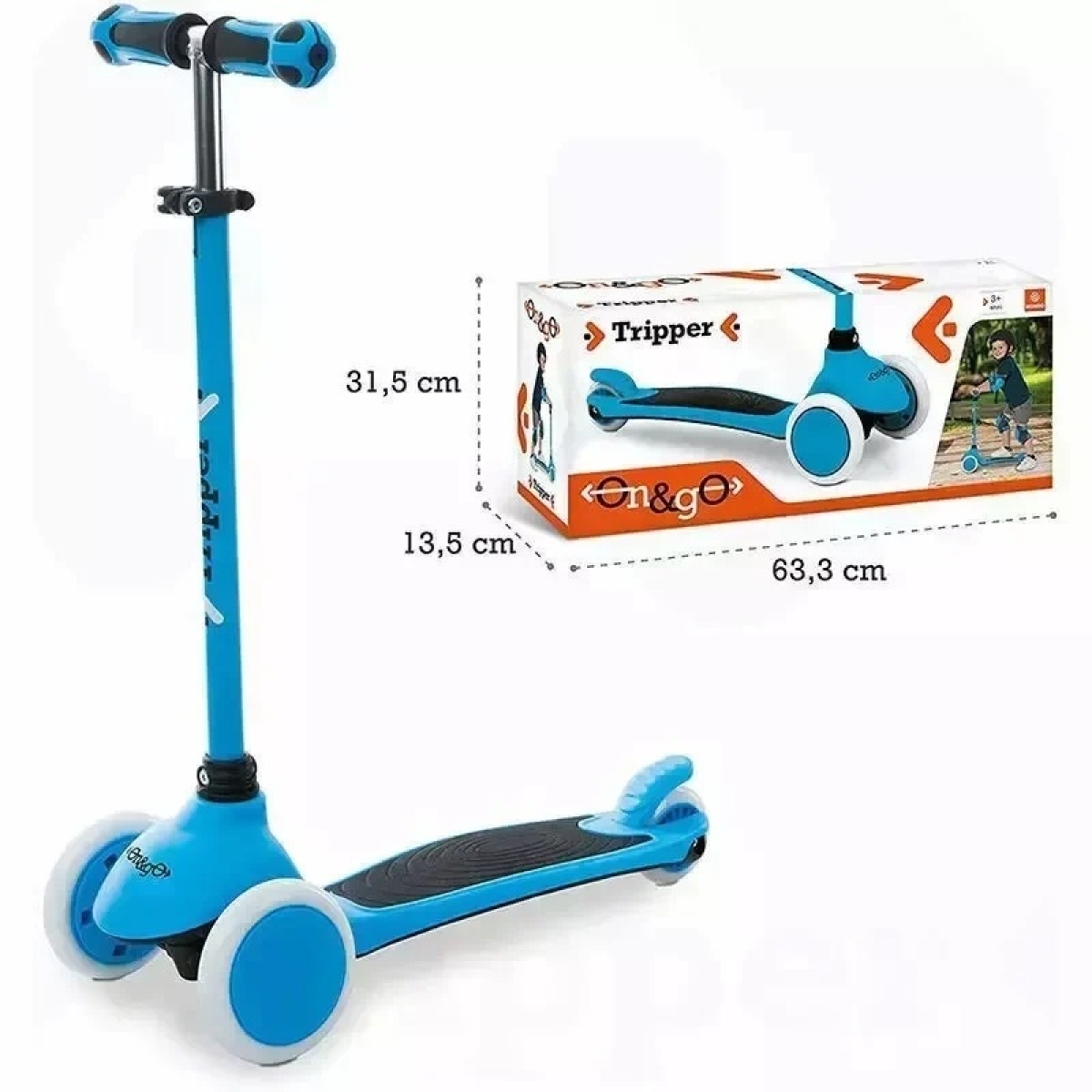 Σετ 2 Πατίνια 3 Τροχών με Φρένο On and Go Tripper – Light Blue & Pink