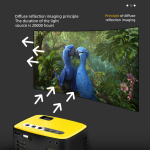T20 Mini Projector LCD LED με Wi-Fi & Ενσωματωμένα Ηχεία – 500 Lumens, 1080p - Κίτρινος