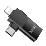 Hoco UA17 Μετατροπέας Double Lightning & Type-C σε USB-A Female – OTG & Μεταφορά Δεδομένων - Ασημί