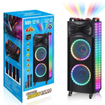 NDR-1218 Φορητό Ηχείο Bluetooth 2x12" 100W με RGB LED, 2 Μικρόφωνα & Τηλεχειριστήριο