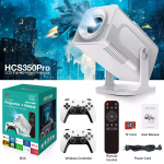 Φορητός Προτζέκτορας HCS350 Pro 64GB 4K Android 12 με Wi-Fi 6, Remote & 2 Gamepads