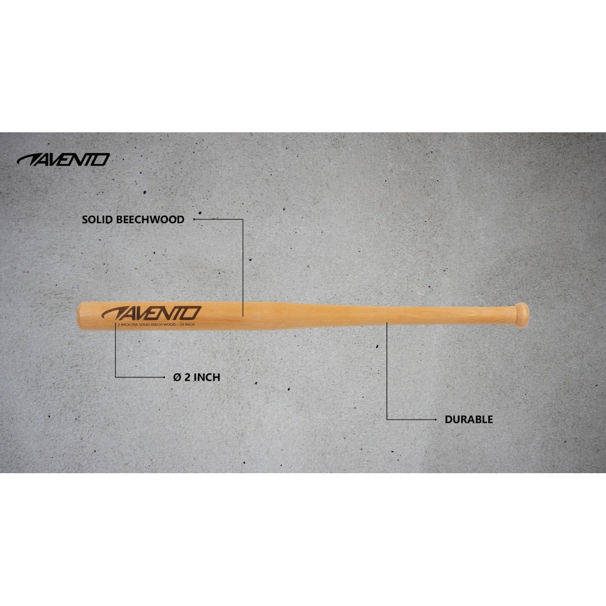 Ρόπαλο Baseball Ξύλινο Avento 73cm - Image 4