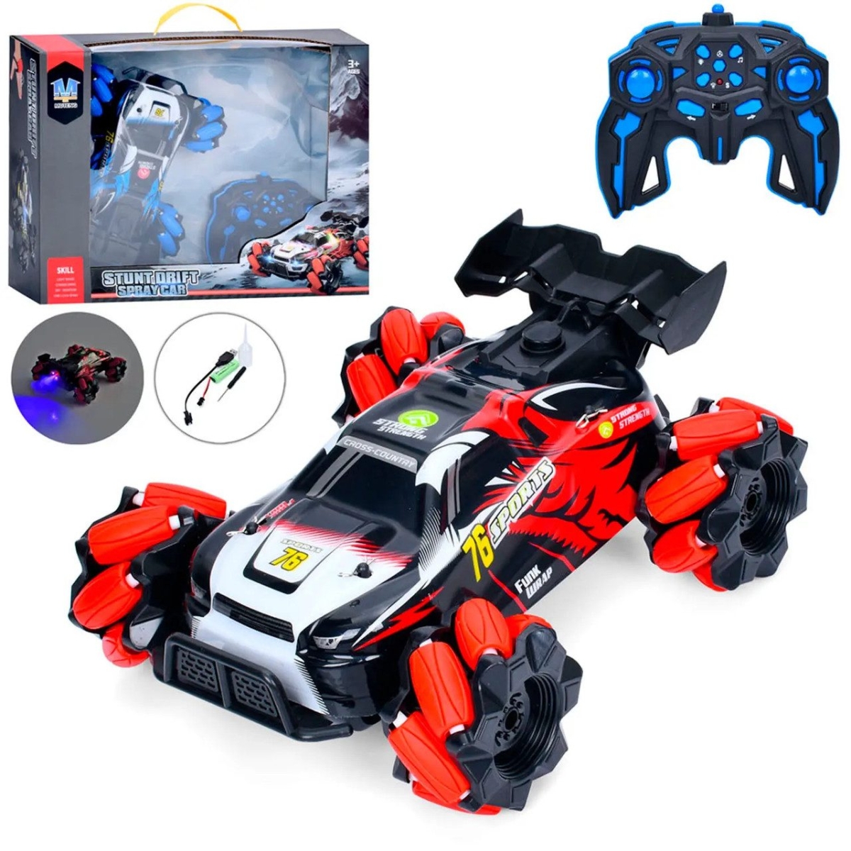 Τηλεκατευθυνόμενο Αυτοκίνητο RC Stunt Car 2.4GHz 4WD με Gesture Control, Φώτα, Ήχους & Εφέ Καπνού