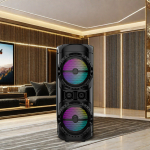 SING-E ZQS12201 Φορητό Bluetooth DJ Ηχείο 2×12″ 80W με Ισχυρό Μπάσο, Karaoke & LED Φωτισμό