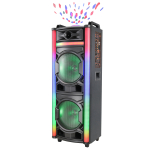 AVCROWNS CH-1286 Karaoke Ηχείο 2x12" 20000W Επαναφορτιζόμενο με 2 Ενσύρματα Μικρόφωνα & Τηλεχειριστήριο – Μαύρο