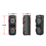 SING-E ZQS12201 Φορητό Bluetooth DJ Ηχείο 2×12″ 80W με Ισχυρό Μπάσο, Karaoke & LED Φωτισμό