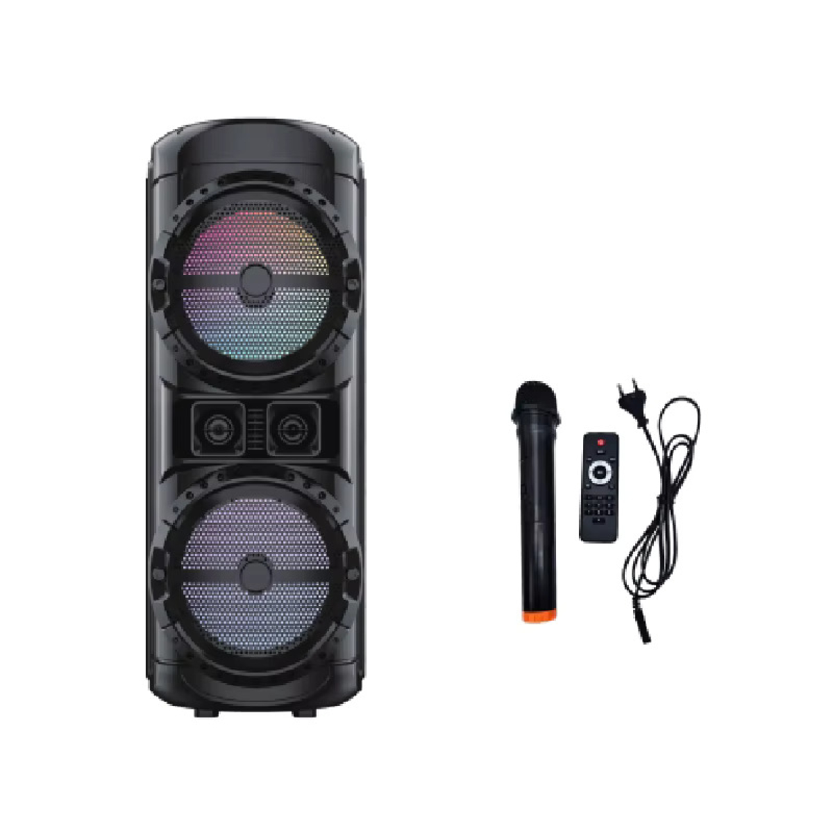 SING-E ZQS12201 Φορητό Bluetooth DJ Ηχείο 2×12″ 80W με Ισχυρό Μπάσο, Karaoke & LED Φωτισμό