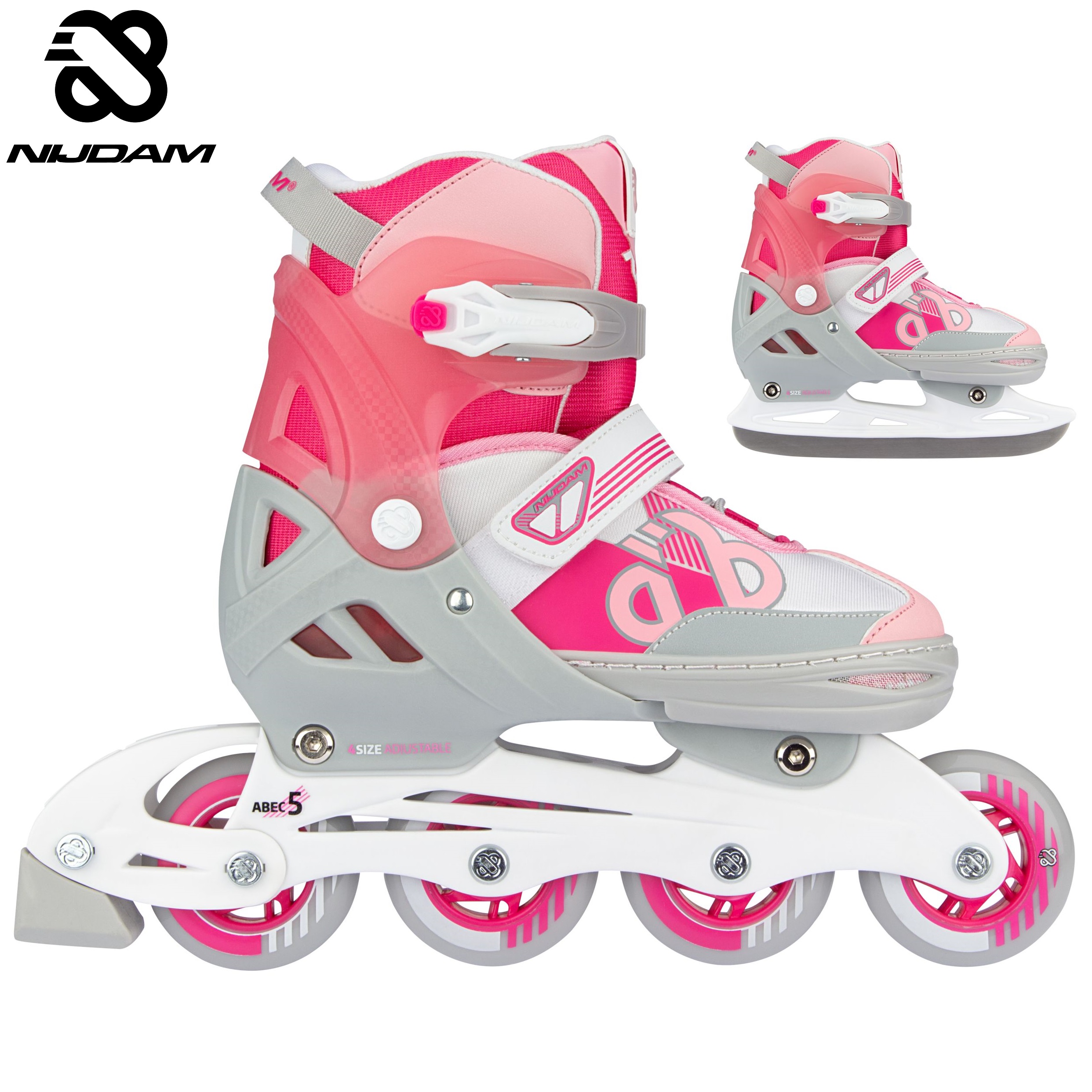 Nijdam Inline Skates - Παγοπέδιλα Combo "Bold Berry" - 33-36