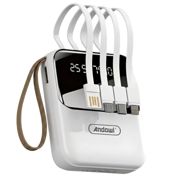 Andowl Q-CD998 Powerbank 6800mah με Ενσωματωμένα Καλώδια Φόρτισης