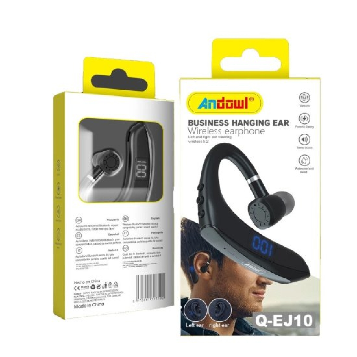Andowl Q-EJ10 In-ear Bluetooth Handsfree Ακουστικό Μαύρο