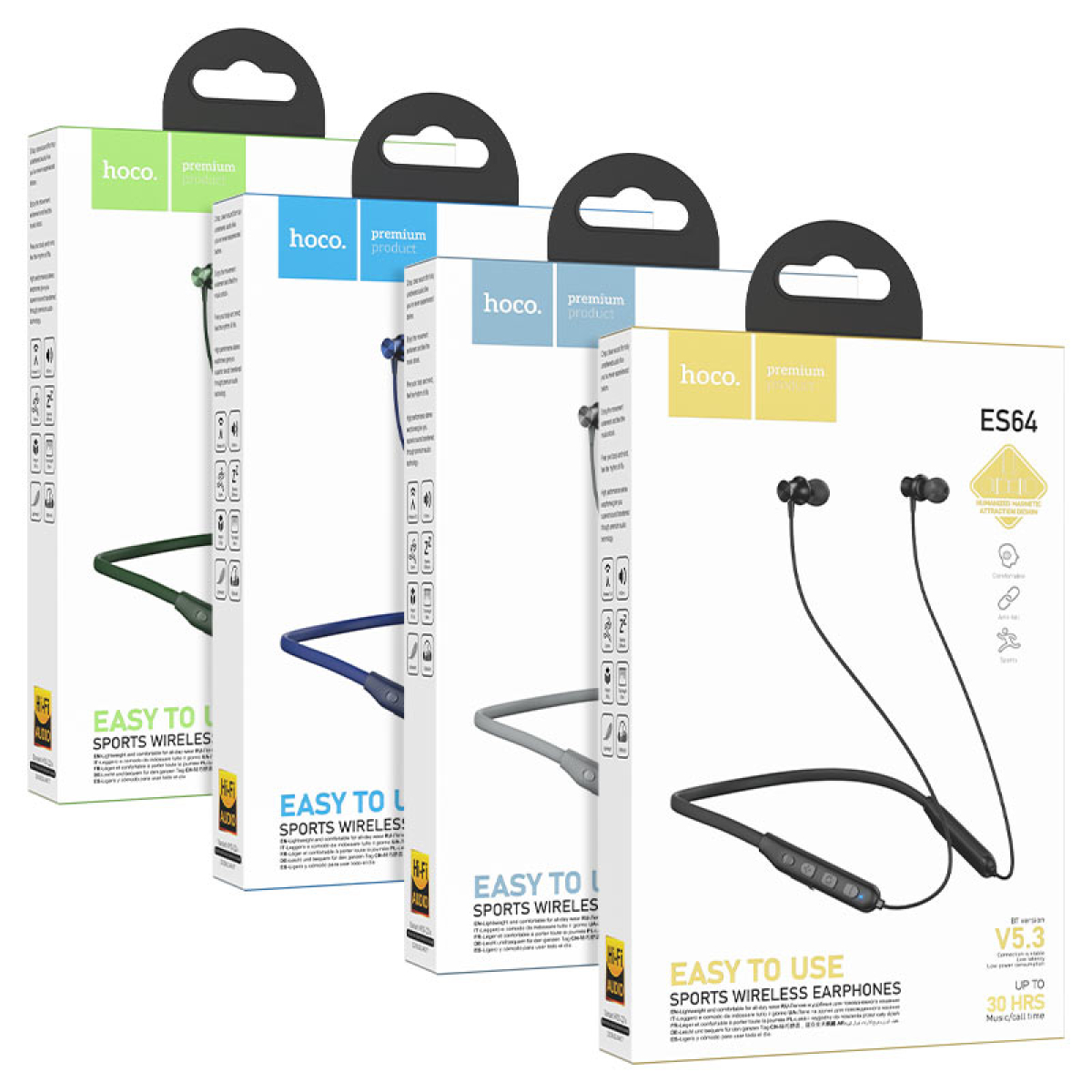 Ασύρματα Ακουστικά Bluetooth 5.3 Με Μικρόφωνο Neckband Hoco ES64 Easy Sound