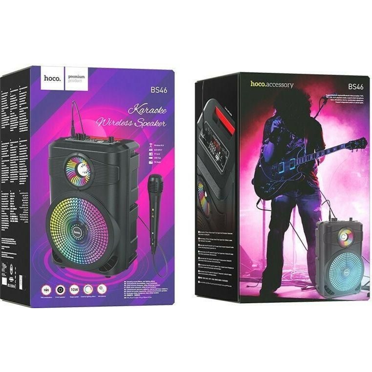 Ασύρματο Ηχείο Bluetooth Mature 10W με FM/USB/TF/AUX/TWS και Μικρόφωνο Hoco BS46