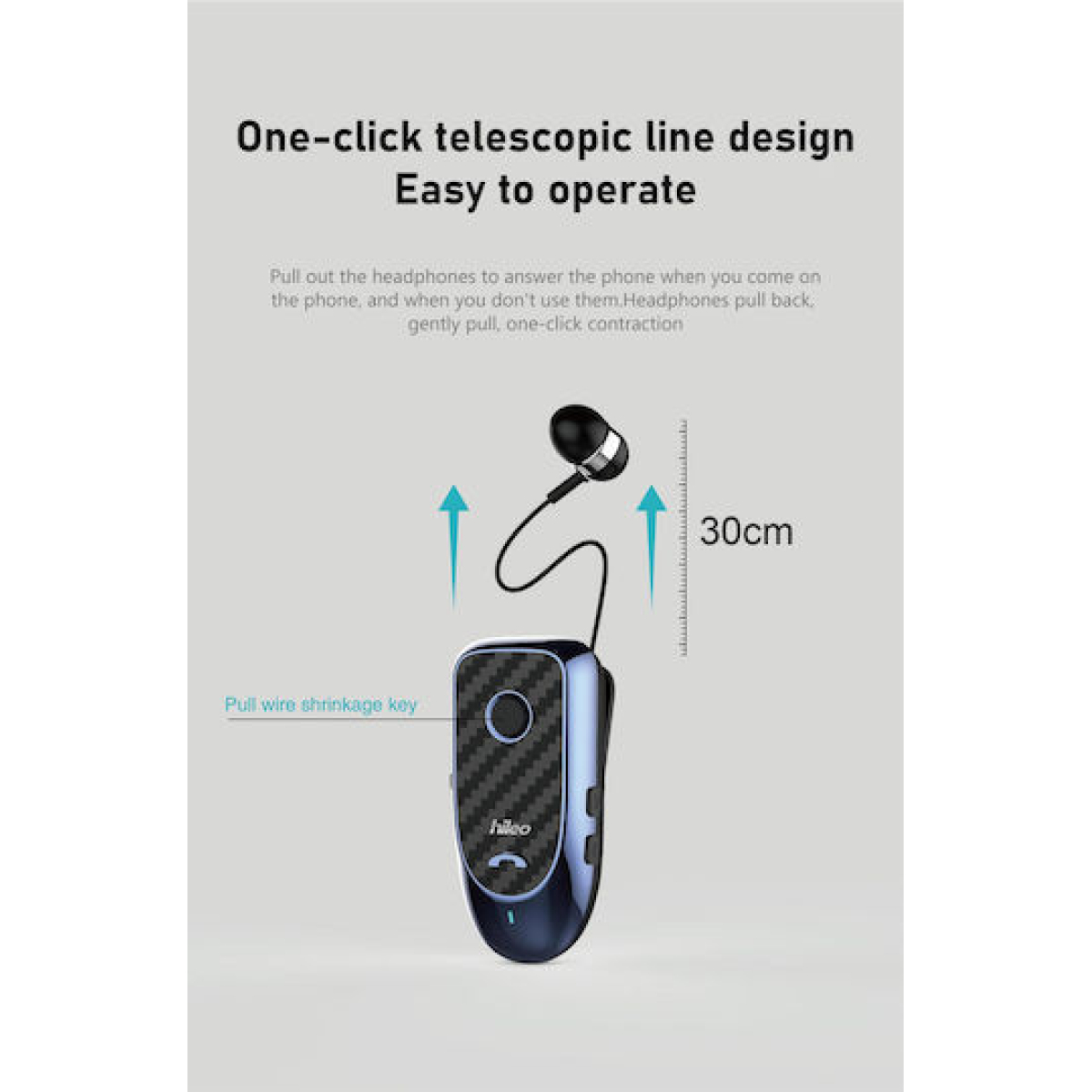 Ασύρματο In-Ear Aκουστικό Bluetooth Headset Clip On Hileo Hi60