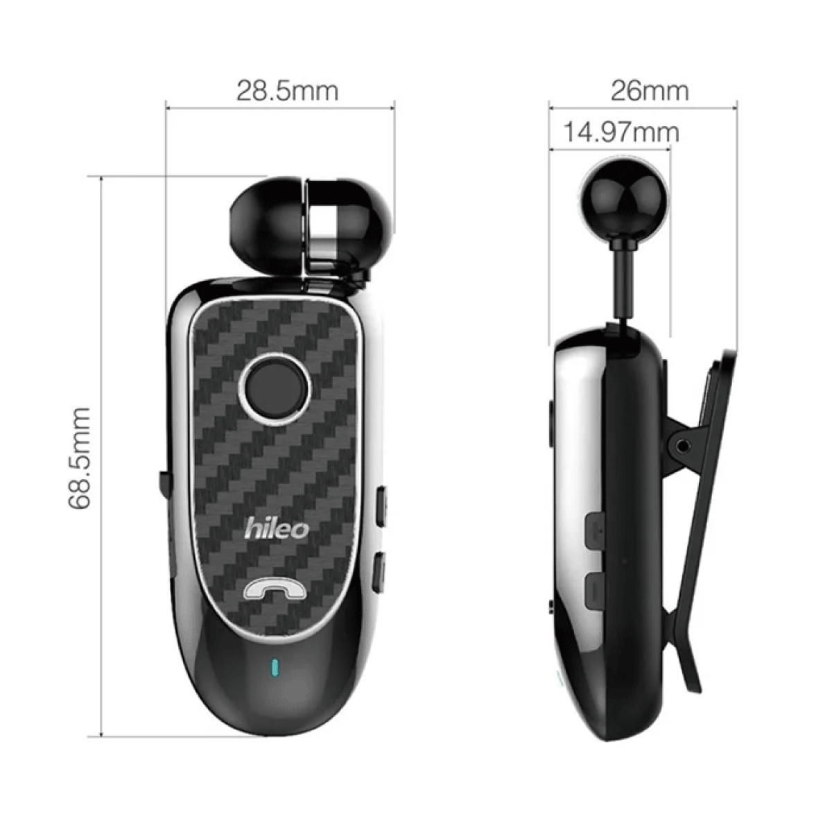Ασύρματο In-Ear Aκουστικό Bluetooth Headset Clip On Hileo Hi60