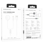 Ασύρματος Φορτιστής 2 σε 1 για Apple Watch και iPhone – Λευκό Borofone BQ22