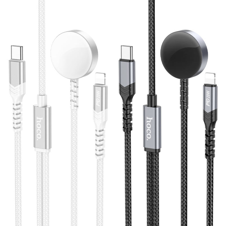 Ασύρματος Φορτιστής 2 σε 1 για iWatch με Καλώδιο PD20W Lightning Hoco CW54