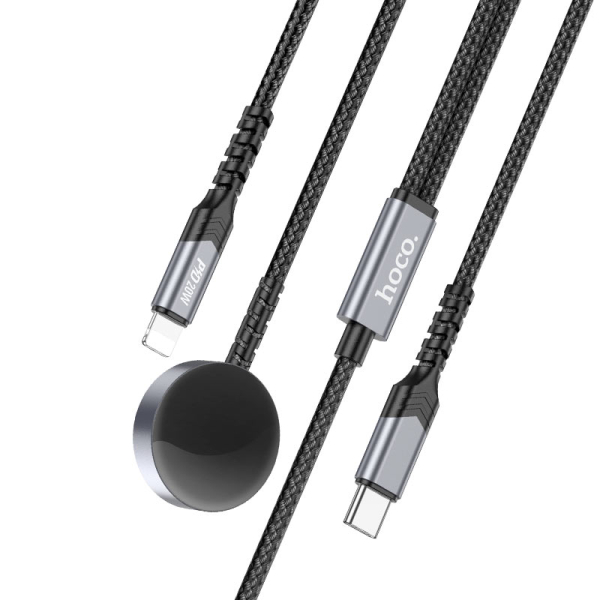 Ασύρματος Φορτιστής 2 σε 1 για iWatch με Καλώδιο PD20W Lightning Hoco CW54