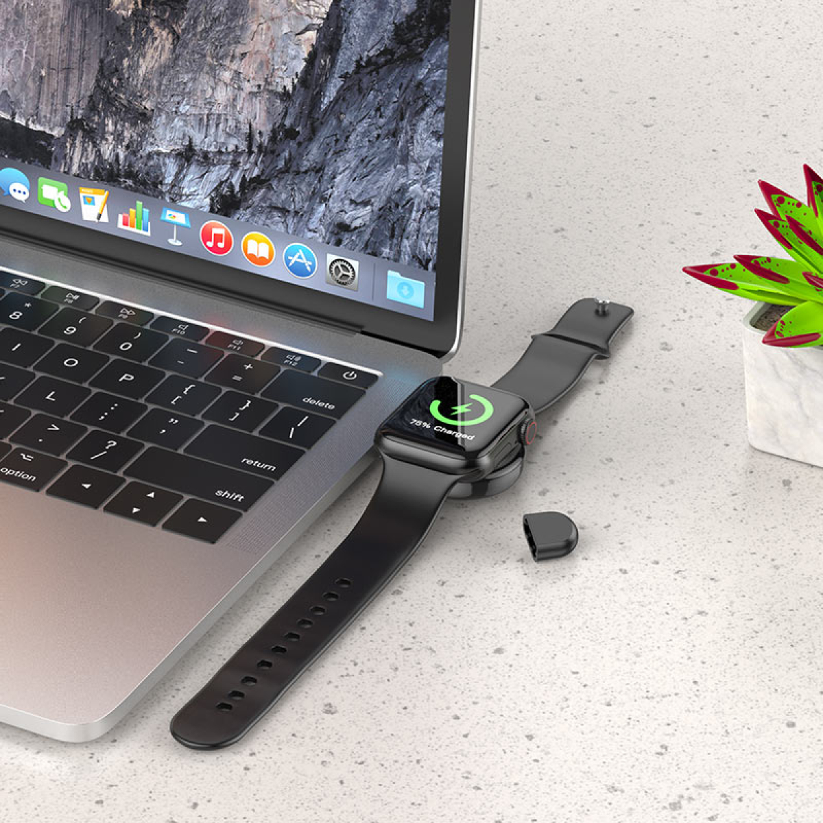 Ασύρματος Φορτιστής για Apple Watch με Προσαρμογέα Type-C σε USB Hoco CW36