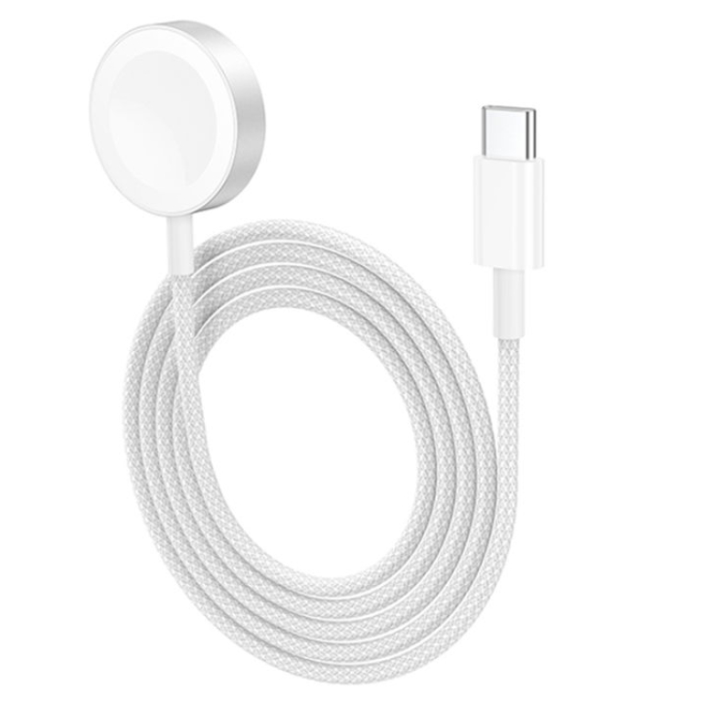 Ασύρματος Φορτιστής για iWatch με Ενσωματωμένο Καλώδιο Type-C Λευκό CW46