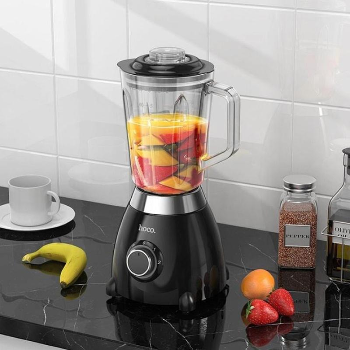 Μπλέντερ με Γυάλινη Κανάτα 1.5lt 500W Hoco HE33
