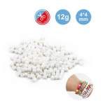 Χάντρες Τετράγωνες Χειροτεχνίας Λευκές 4mm 12g Motarro ME420-1