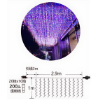 Χριστουγεννιάτικα Λαμπάκια "Βροχή" 200LED 3m Πολύχρωμου Φωτισμού 298912 - Image 2