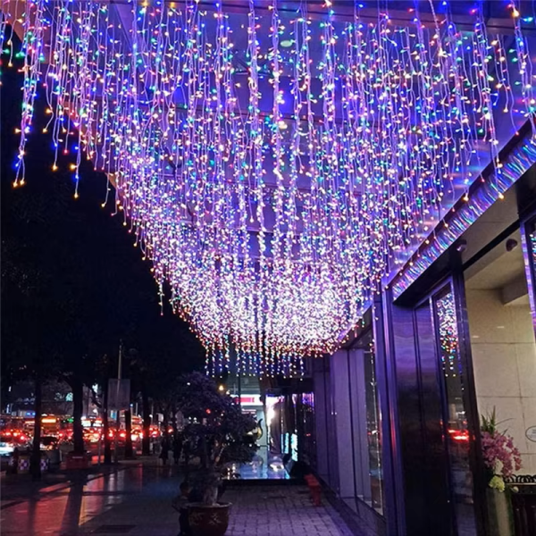Χριστουγεννιάτικα Λαμπάκια "Βροχή" 300LED 4.4m Πολύχρωμου Φωτισμού 298915